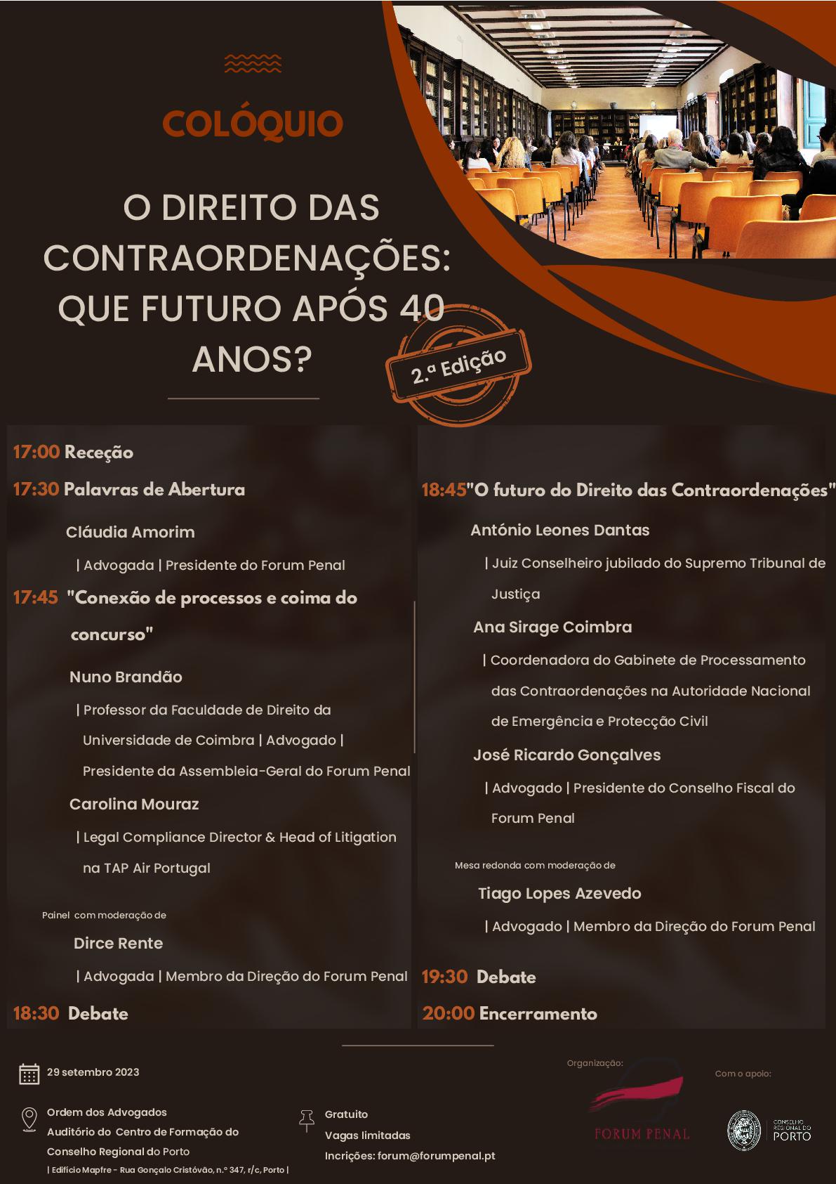 Colóquio - 'O Direito das Contraordenações: Que Futuro após 40 anos?'